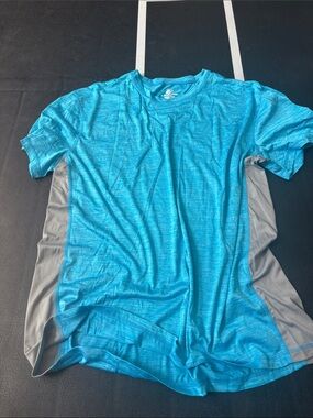 Laguna B Men's Short Sleeve Crew - Turquoise with Gray Panels
